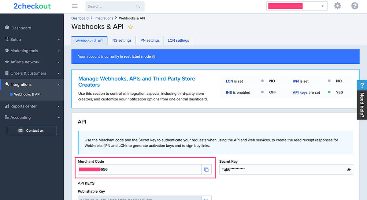 Shopify收款绑定PayPal, Stripe, 2checkout和COD的操作流程 2checkout-shopify-200215-320251102_ -22