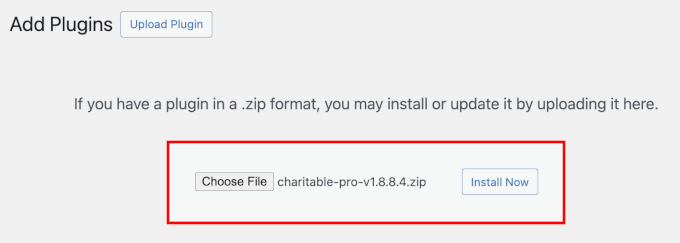我只用了15分钟就在WordPress上创建了一个捐赠者门户网站（无需任何编码） admin-plugins-addnew-charitable-uploadplugin20251109_ -4