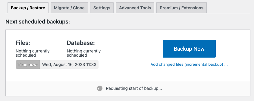 8 款 WordPress 迁移插件（对比评测） backup-now-in-updraftplus20251120_ -6