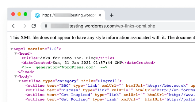 如何轻松地将您的博客从 WordPress.com 迁移到 WordPress.org blogrollexportfile-120251107_ -10