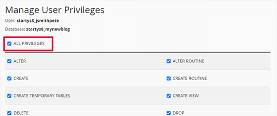 如何轻松将 WordPress 迁移到新域名（而不损失 SEO） bluehost-cpanel-mysql-user-privileges-55020251108_ -11