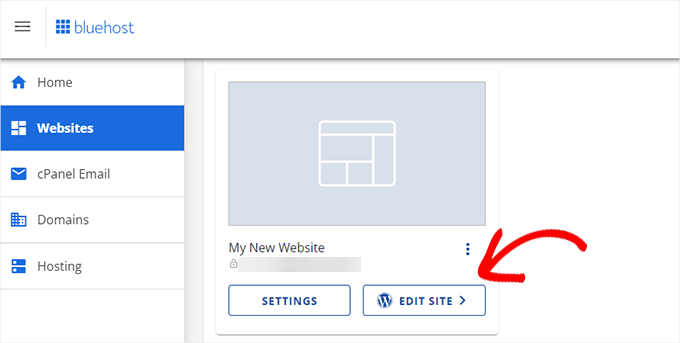 如何正确地从 Wix 切换到 WordPress（分步指南） bluehost-edit-site20251108_ -6
