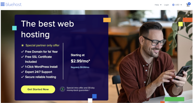 如何将我的 HTML 网站转换为 WordPress 的（并使其更新变得容易 10 倍） bluehost-homepage20251114_ -6