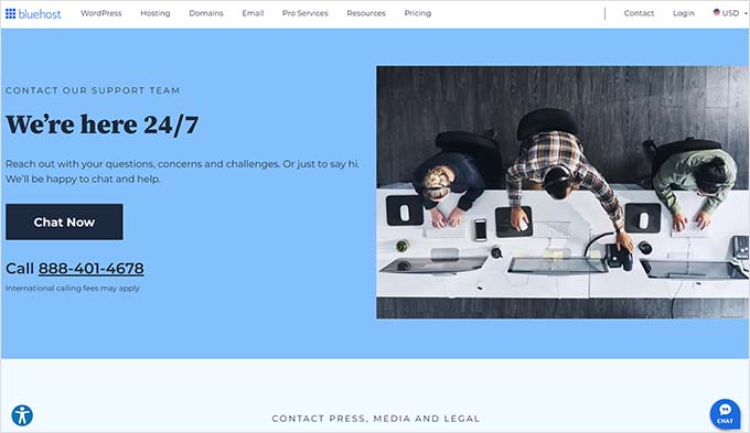 来自我们专家的Bluehost评测 bluehost-support-website20251108_ -9