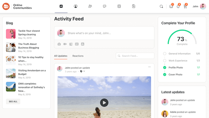 我试用了 5 款最佳 WordPress 社区插件（这样你就不用自己试了） buddyboss-activity-feed20251107_ -3