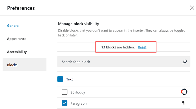 如何在 WordPress 中移除区块（4 种简单方法） click-reset-link20251114_ -6