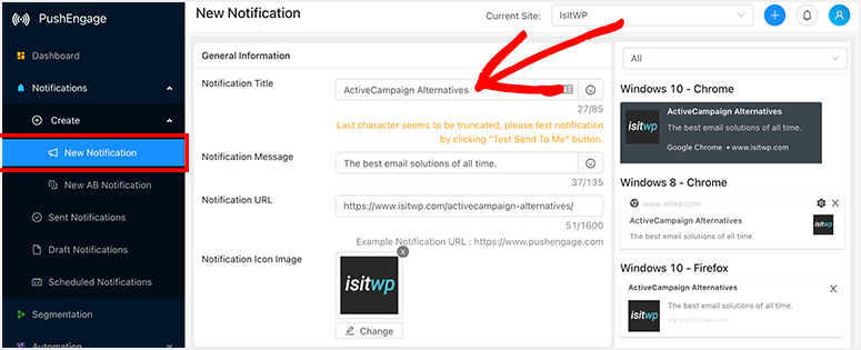 PushEngage 评测：如何发送网页推送通知？【2025 年】 createnotification20251119_ -3