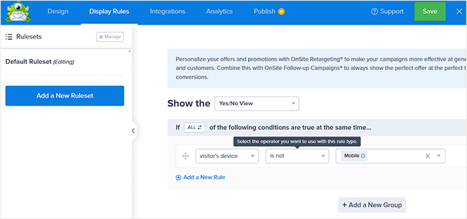 如何在 WooCommerce 中创建更快捷的结账流程（9 个专家技巧） display-conditions-with-optinmonster20251109_-1 -17