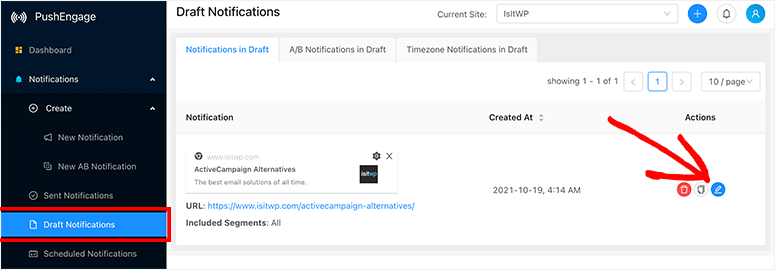 PushEngage 评测：如何发送网页推送通知？【2025 年】 draftnotifications20251119_ -9
