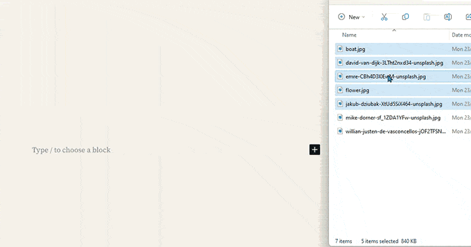 如何使用 WordPress 区块编辑器（Gutenberg 教程） drag-drop-file-uploads20251114_ -32