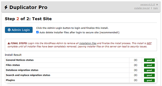 如何轻松将 WordPress 迁移到新域名（而不损失 SEO） duplicator-migration-complete-55020251108_ -17