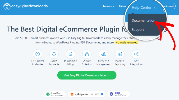 Easy Digital下载评测——这是最好的数字电商插件吗？ edd-documentation-homepage20251119_ -4