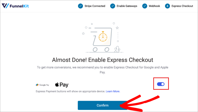 如何在 WooCommerce 中创建更快捷的结账流程（9 个专家技巧） enable-express-checkout-funnelkit20251109_-1 -7