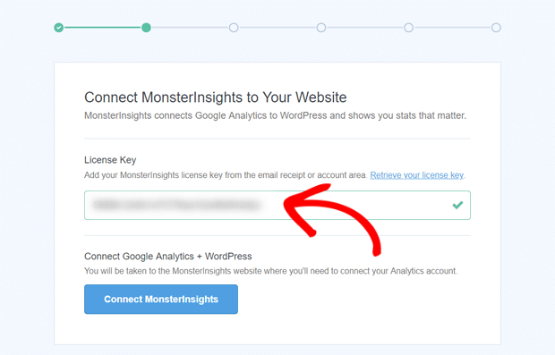 MonsterInsights 2025 年评测：它是最好的 Google Analytics 插件吗？ enter-license-key-in-monsterinsights20251118_ -9