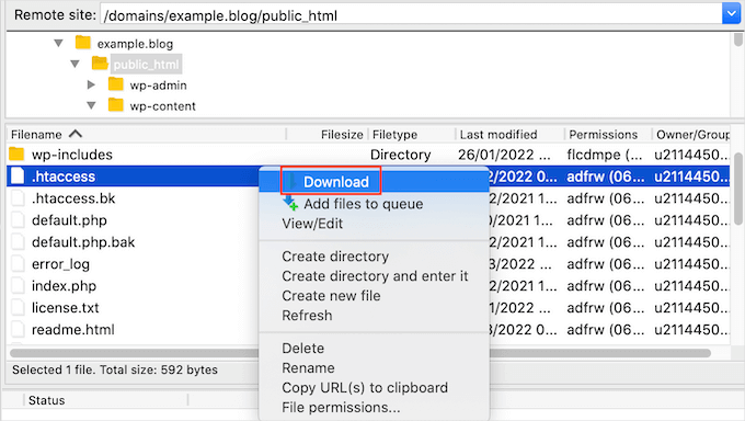 WordPress 错误排查入门指南（分步详解） ftp-client-htacccess-download20251123_ -14