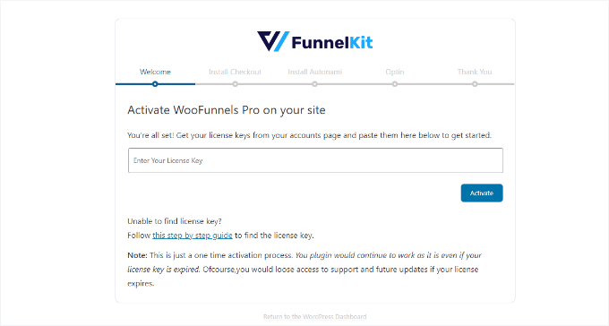 如何在 WooCommerce 中提升产品销售额（5 种简单方法） funnelkit-enter-your-woofunnel-license-key20251114_ -9