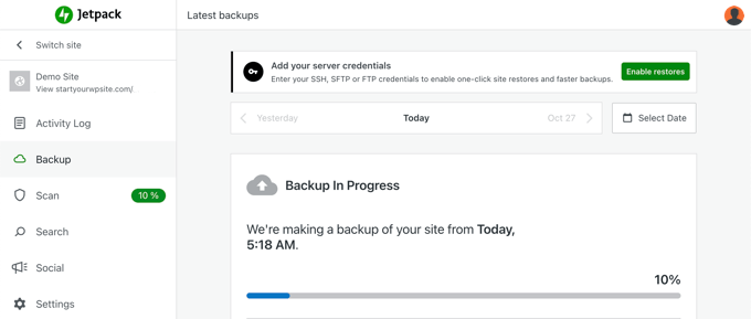 7 款最佳 WordPress 备份插件对比（优缺点分析） jetpackbackupprogress20251123_ -7