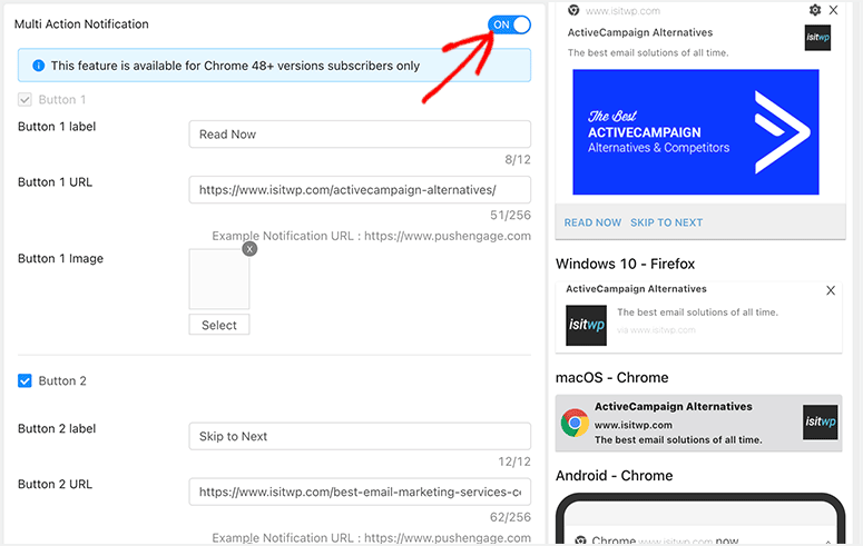 PushEngage 评测：如何发送网页推送通知？【2025 年】 multiactionnotification20251119_ -23