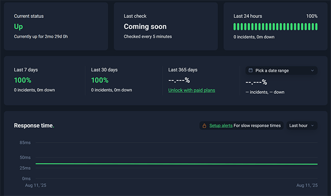 2025 年最佳 WooCommerce 主机：12 款已测试，6 款推荐 pressable-uptime-test20251108_ -54