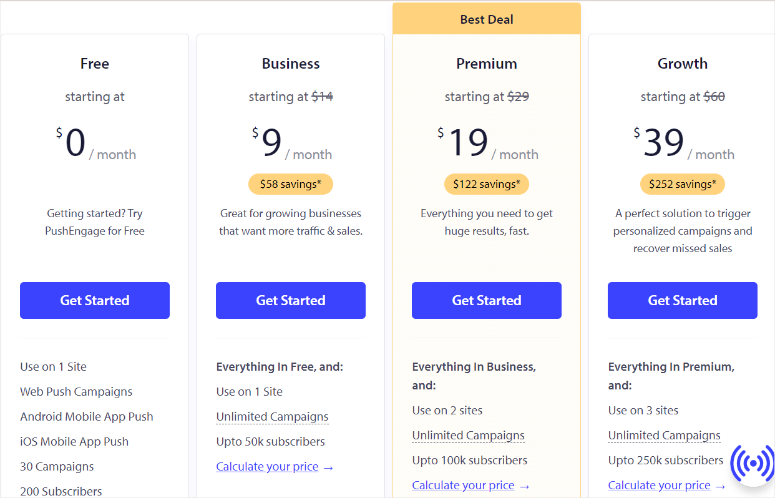 PushEngage 评测：如何发送网页推送通知？【2025 年】 pushengage-pricing-120251119_ -28