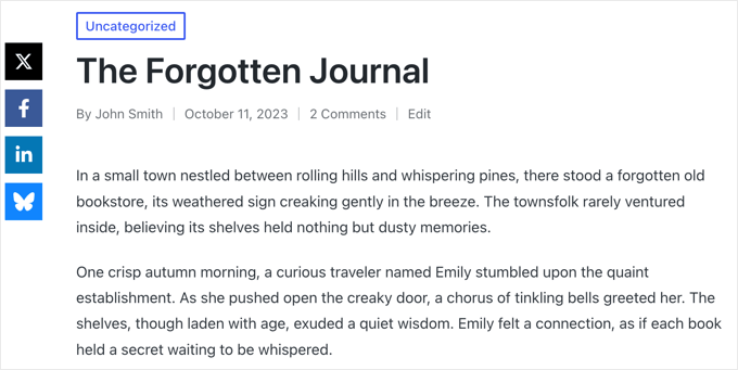 如何在 WordPress 中添加社交分享按钮（4 种简单方法） socialshare-novashare-floating-bar-example20251114_ -17