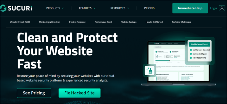 8 款 WordPress 防火墙插件：真正有效的插件 sucuri-homepage20251119_ -2