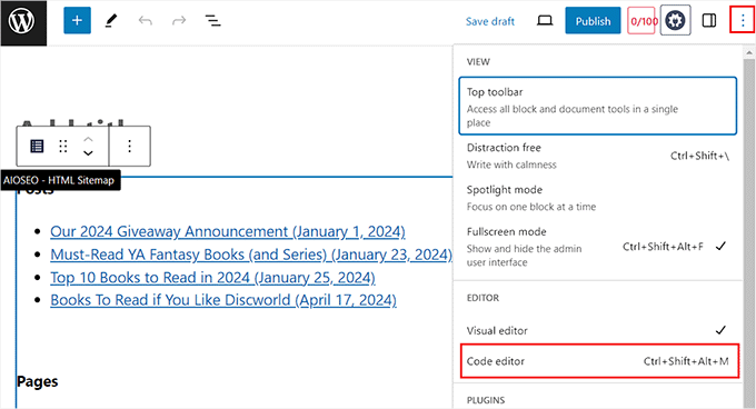 如何在 WordPress 中移除区块（4 种简单方法） switch-to-code-editor-for-plugin-block-name20251114_ -16