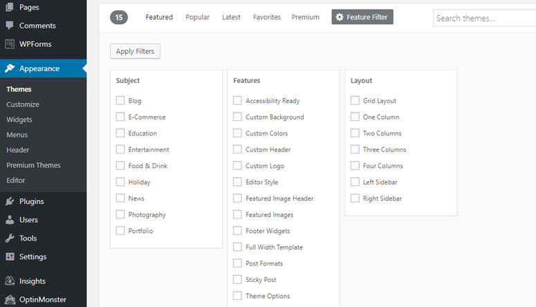 快速搭建 WordPress 网站（5 个简单步骤）如何从零开始制作网站 theme-feature-filter20251123_ -25