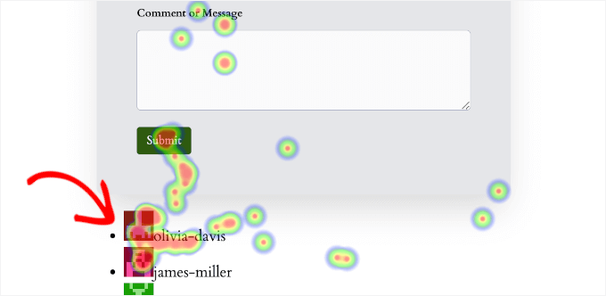 如何提升 WordPress 用户体验（13 个实用技巧） userfeedback-heatmaps-clickin-unclickableimage20251109_ -4