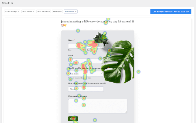 我的 WordPress 转化率优化终极指南 userfeedback-heatmaps20251109_-1 -7
