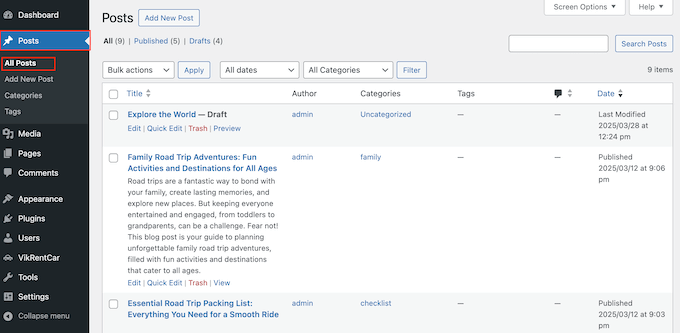 如何在不损失谷歌排名的情况下从 Blogger 切换到 WordPress viewing-blogger-posts20251108_ -8