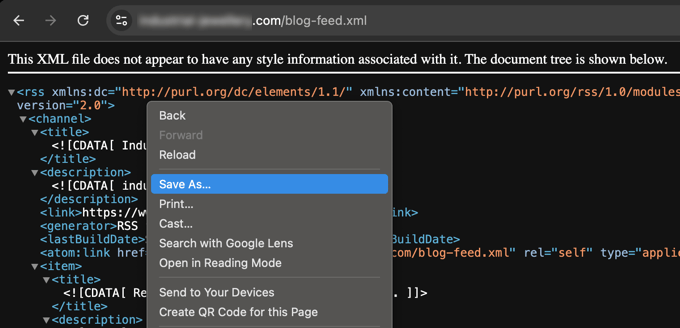 如何正确地从 Wix 切换到 WordPress（分步指南） wix-rss-feed-save20251108_ -10