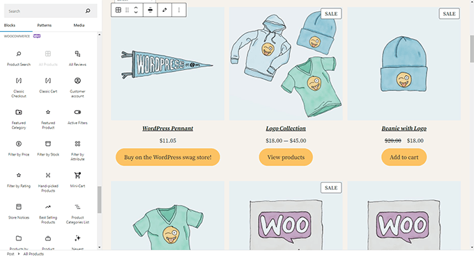 如何使用 WordPress 区块编辑器（Gutenberg 教程） woocommerce-blocks20251114_ -19