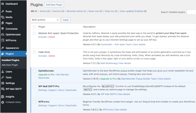 如何安装 WordPress 插件——新手入门分步指南 wp-plugins-installedplugins20251114_ -9