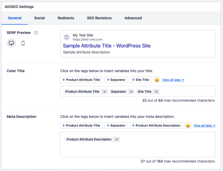 2025 年 WooCommerce SEO：如何大规模管理商店产品属性 all-in-one-seo-settings-for-product-attribute20251201_ -9