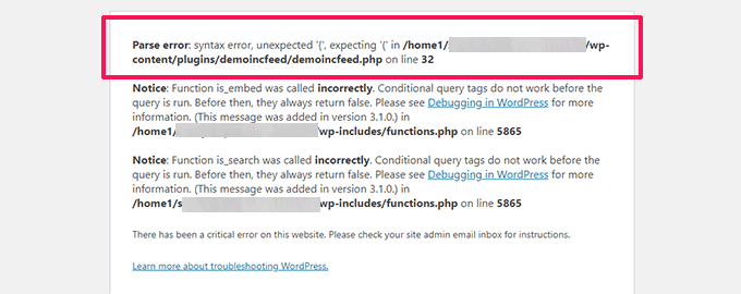 如何修复 WordPress 中的严重错误（分步指南） debug-critical-error20251201_ -23
