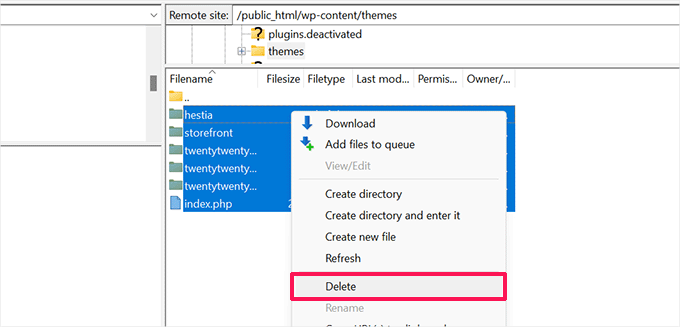 如何修复 WordPress 中的严重错误（分步指南） deletethemes20251201_ -18