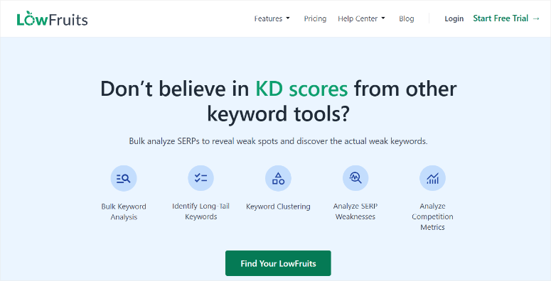 如何利用人工智能优化页面SEO（我的完整五步指南） lowfruits-homepage20251201_ -4
