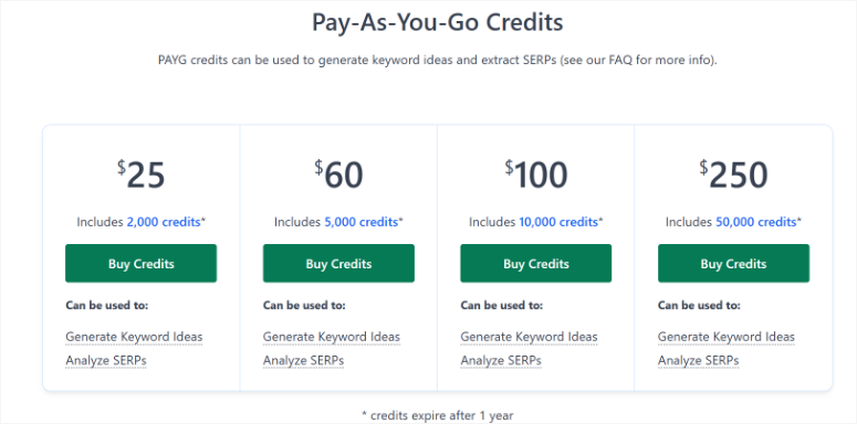 LowFruits评测：功能强大的关键词研究工具SEO工具 lowfruits-pricing-pay-as-you-go-credits20251201_ -14