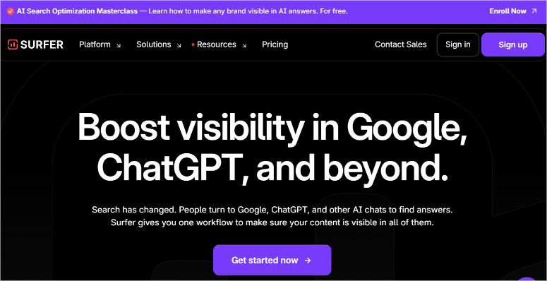 推荐给小型企业的 9 款页面优化工具 surfer-seo-homepage20251201_ -11